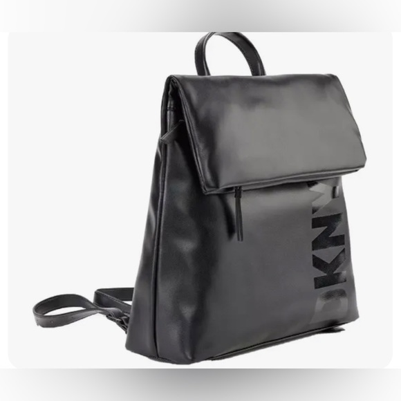 DKNY TIILLY, All Black Logo Medium Backpack/Handbag. - Picture 3 of 8